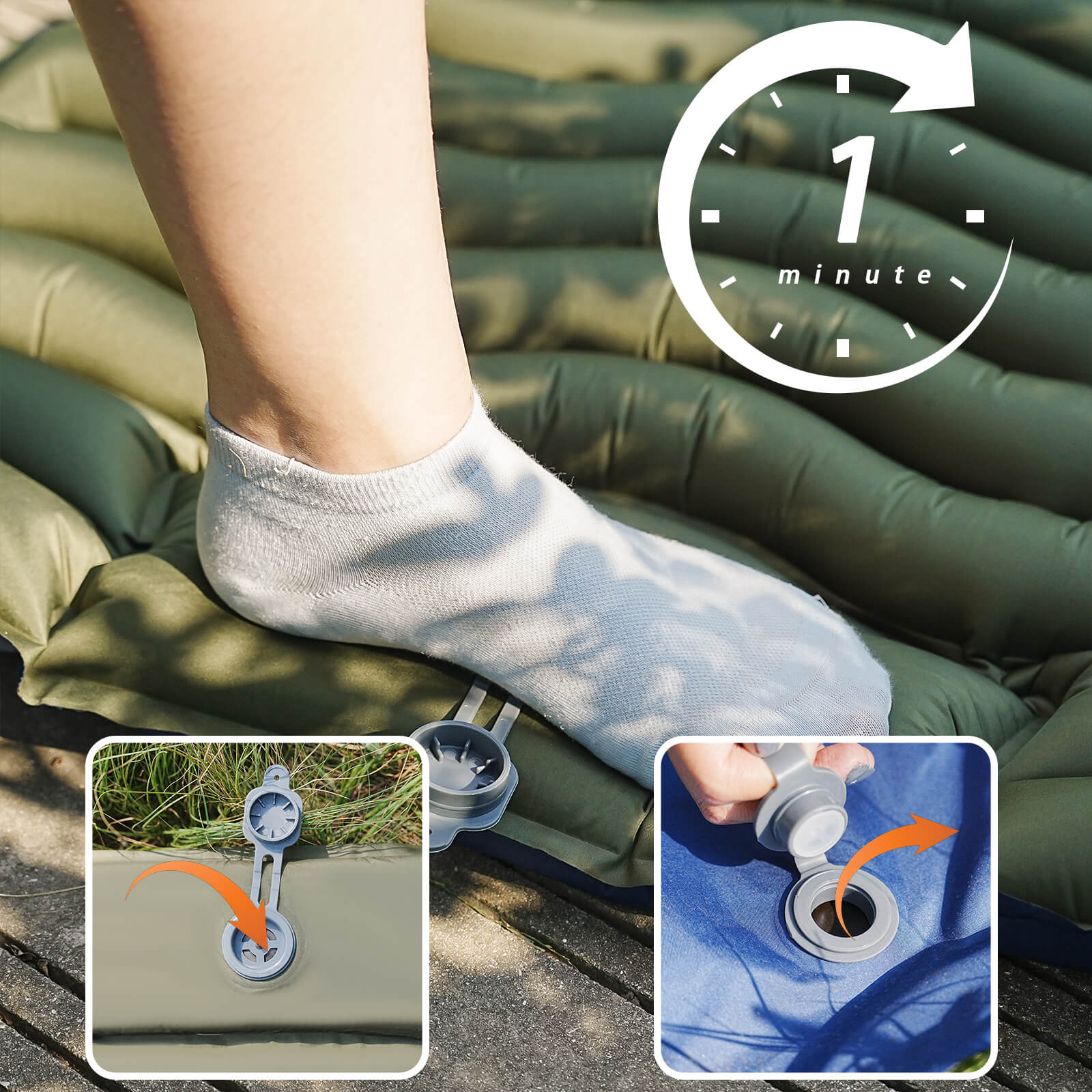 Easy deflation air mattress inflatable air mattress quick deflation easy storage foldable portable