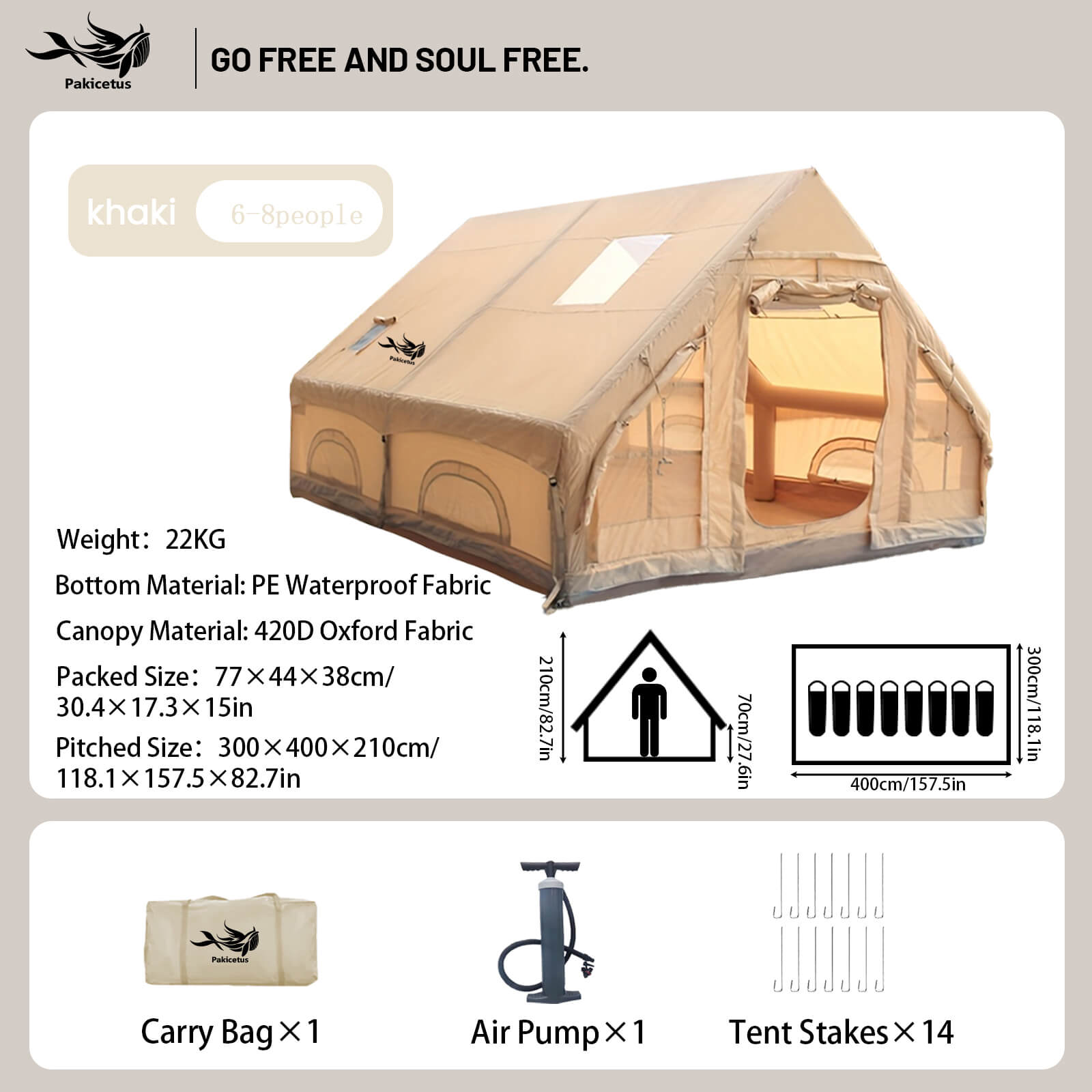 Khaki inflatable camping tent specs khaki inflatable camping tent specifications outdoor material waterproof structure