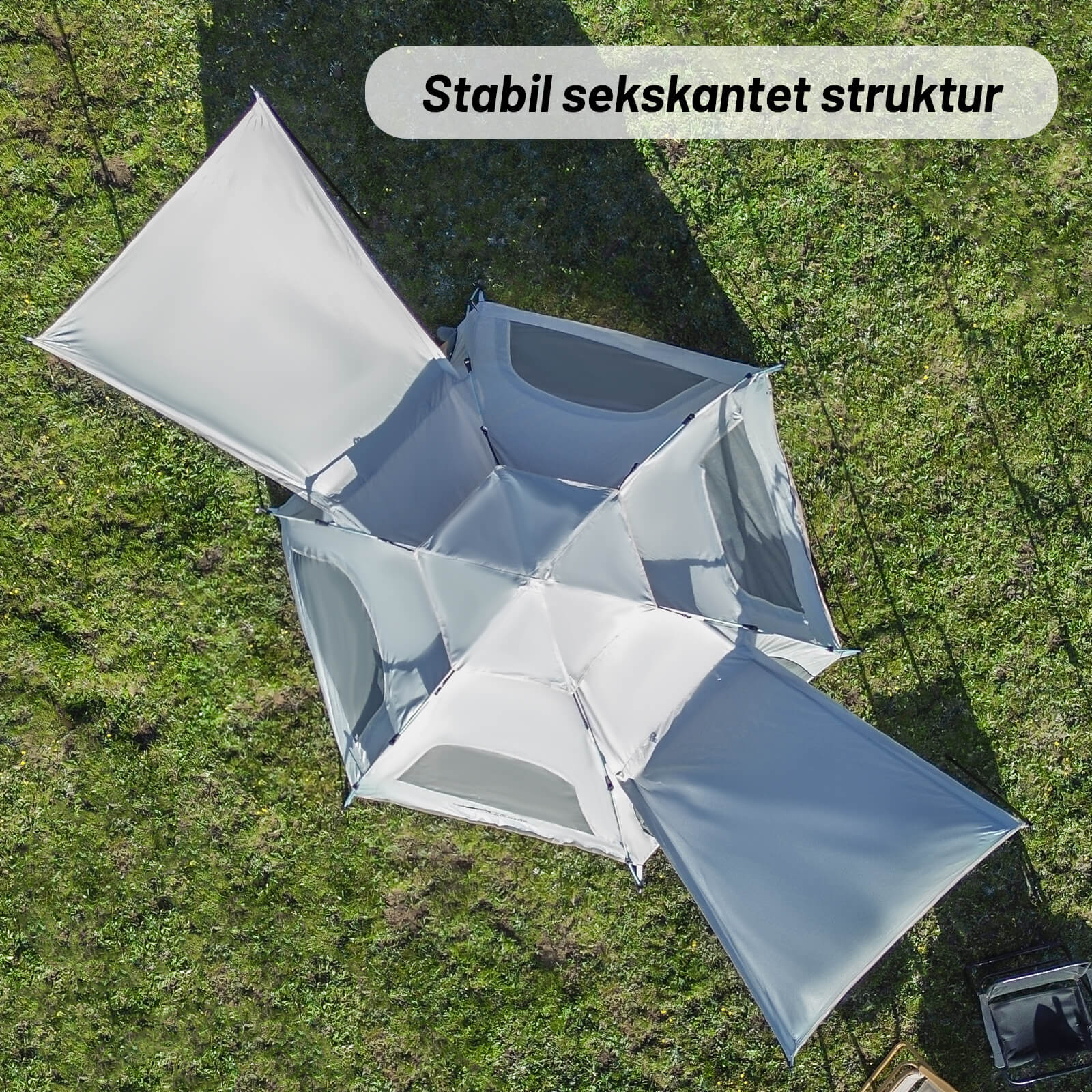Stable hexagon tent structure hexagon camping tent stable frame structure strong outdoor support