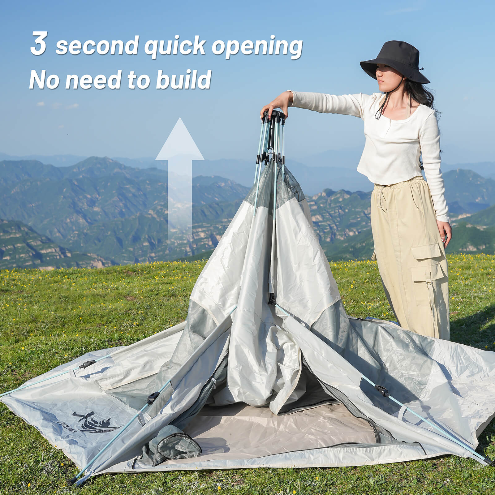Quick setup hexagon tent hexagon pop up camping tent quick installation easy setup