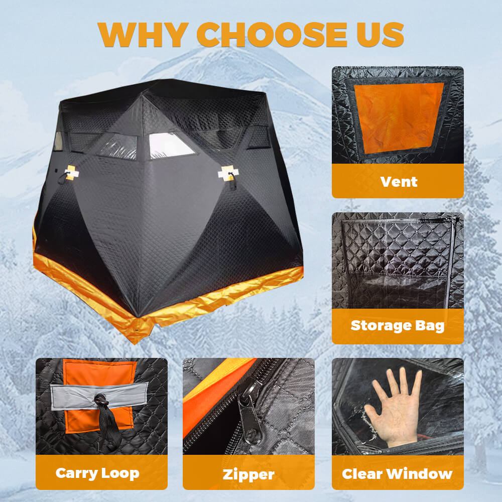 Insulated fabric detail ice fishing tent thick insulated fabric waterproof material detail