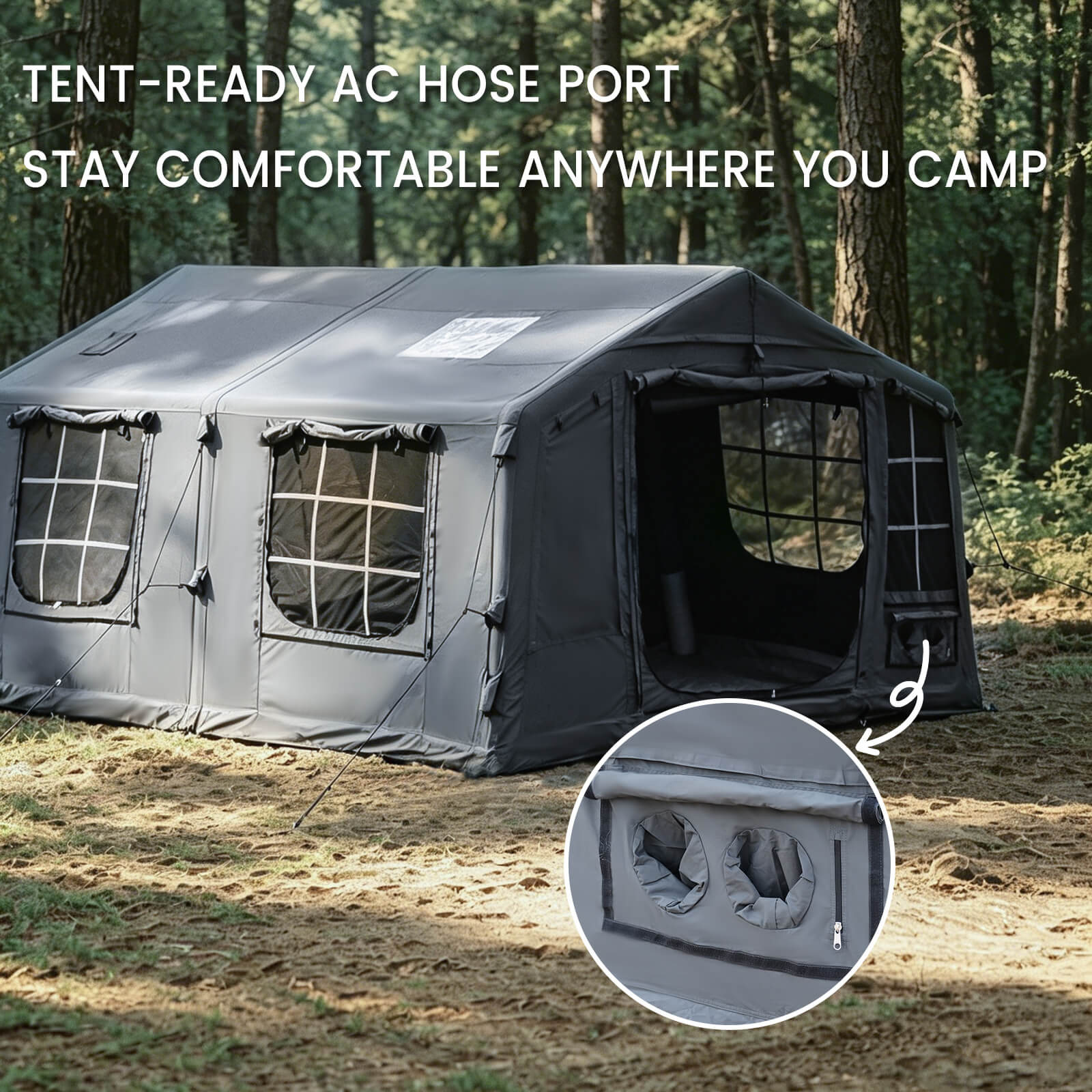 inflatable camping tent two room partition layout private sleeping space inflatable camping tent two room partition layout private sleeping space