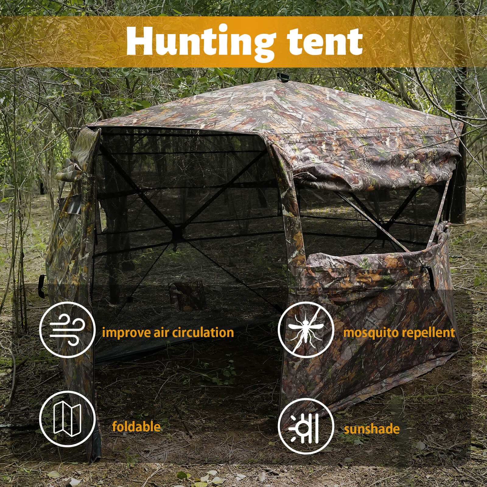 Ventilated hunting tent hunting tent ventilation windows breathable airflow design