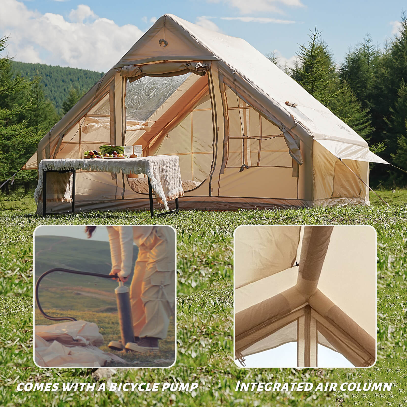 Easy setup inflatable tent air beam system inflatable tent air beam structure easy setup no poles required