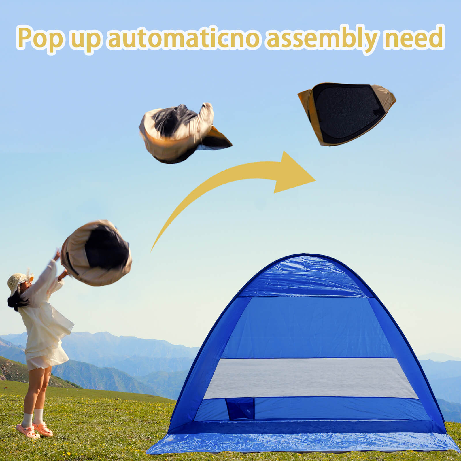 Fast setup beach tent beach tent quick pop up setup easy installation portable