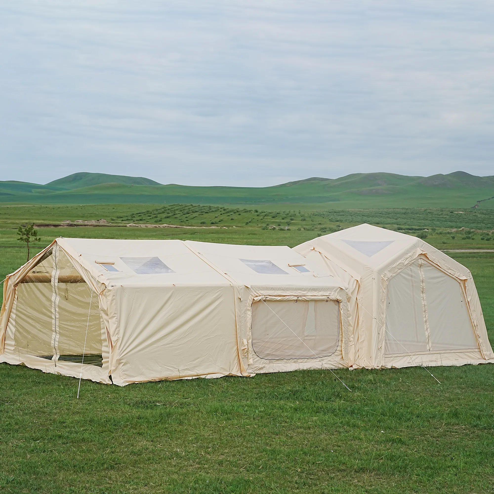 Luxury tent angled view luxury glamping tent angled view spacious outdoor accommodation