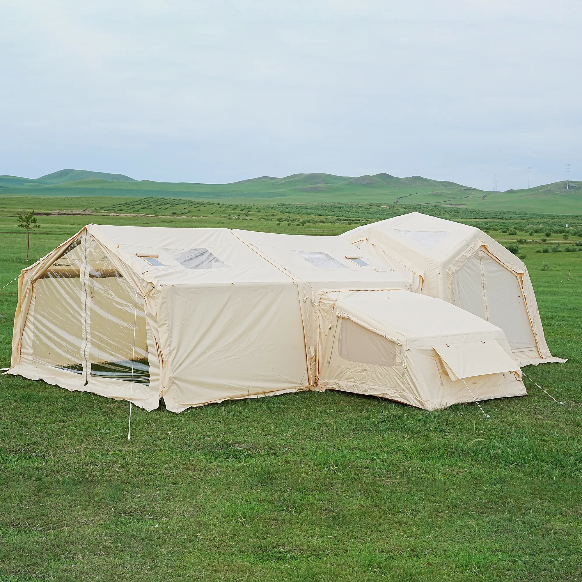 Luxury multi configuration camping tent luxury multi configuration camping tent front view outdoor glamping shelter
